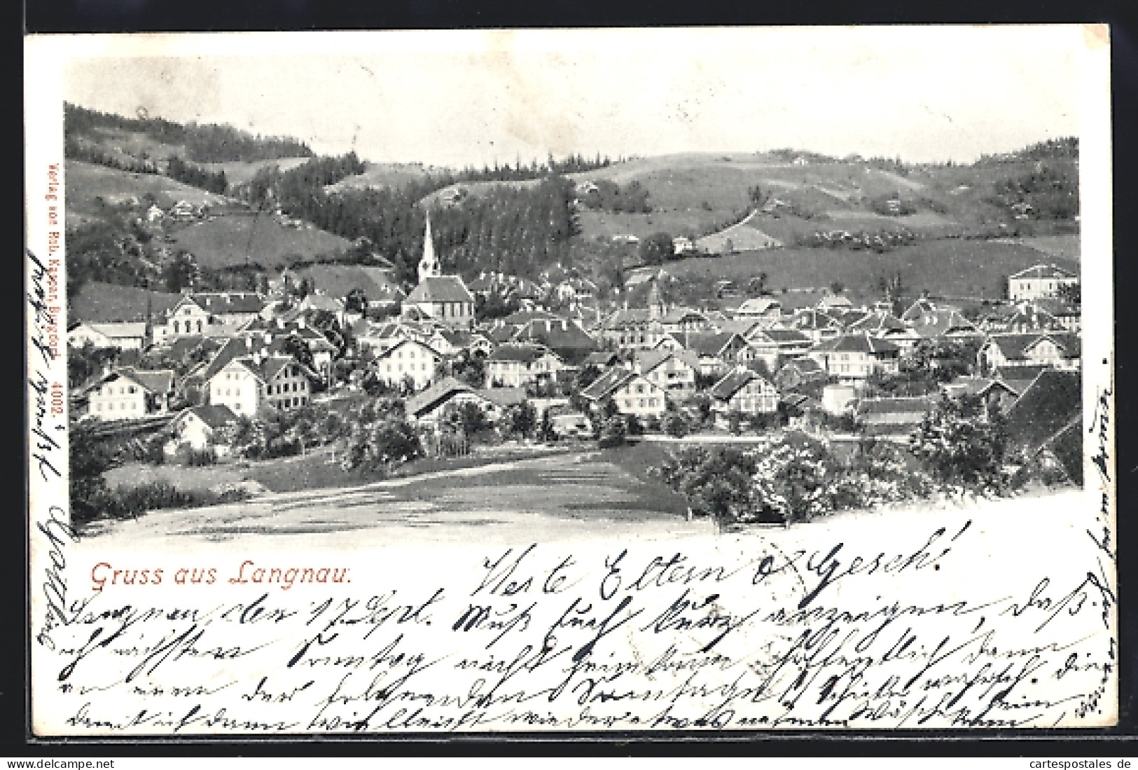 AK Langnau Im Emmental, Gesamtansicht Mit Kirche  - Langnau Im Emmental