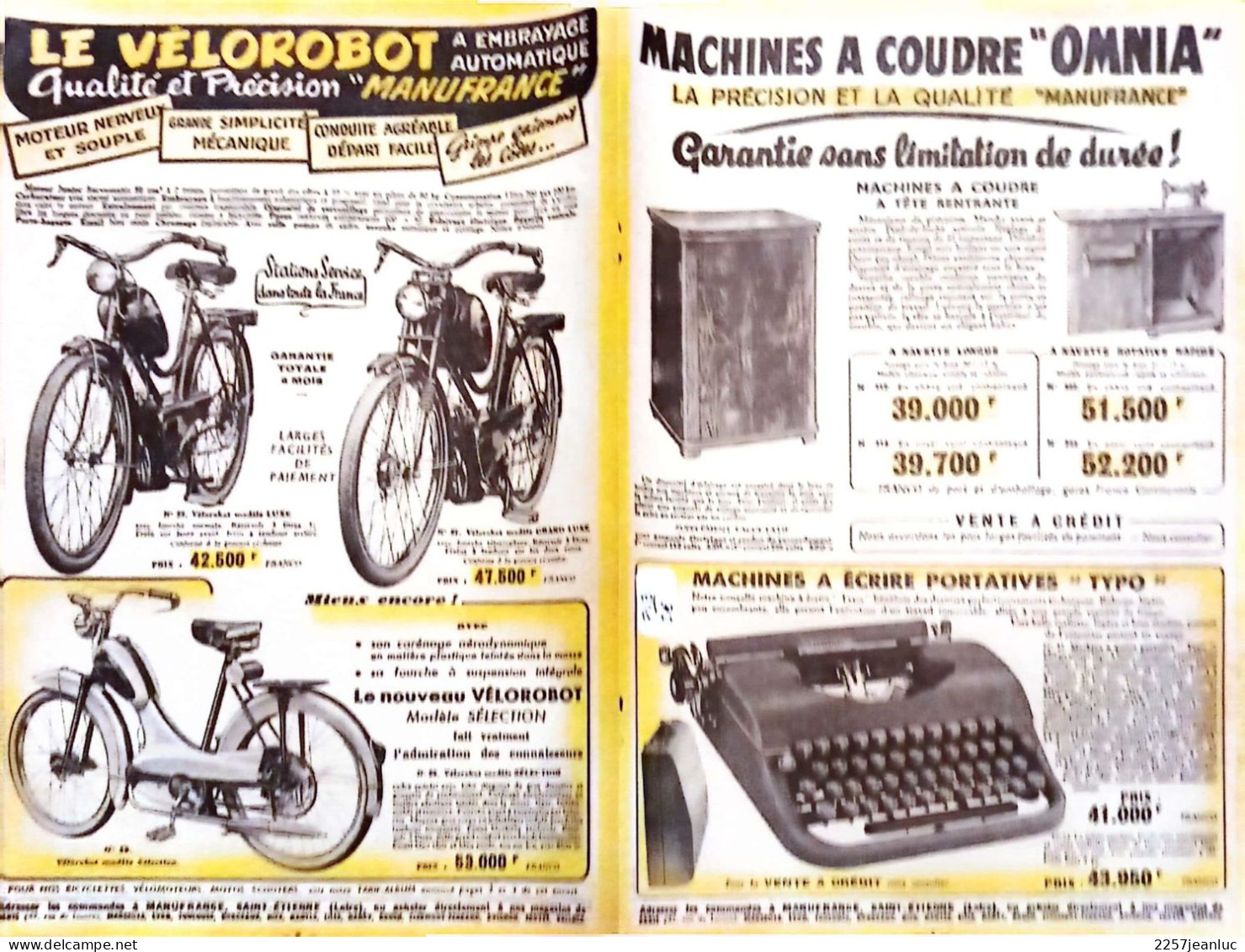 Pub Les Beaux Jouets Poupées  Divers Ect.. Manufrance & Mobylette Vélorobot Ect 4 Pages - Publicidad