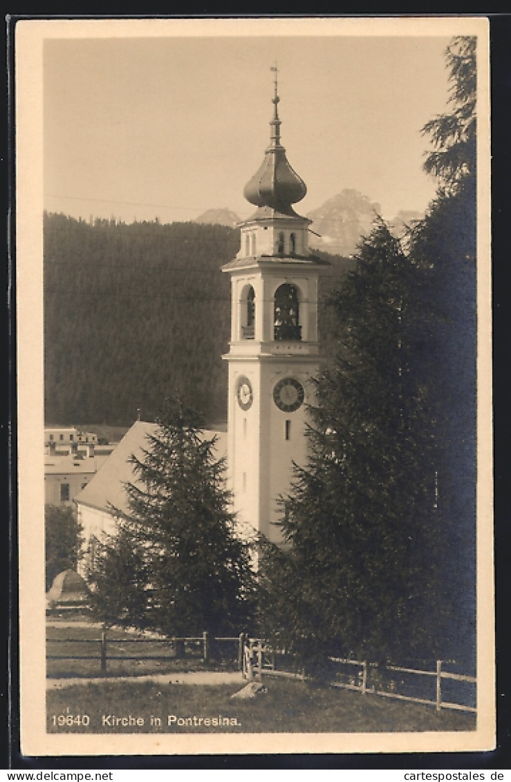 AK Pontresina, Blick Auf Die Kirche  - Pontresina