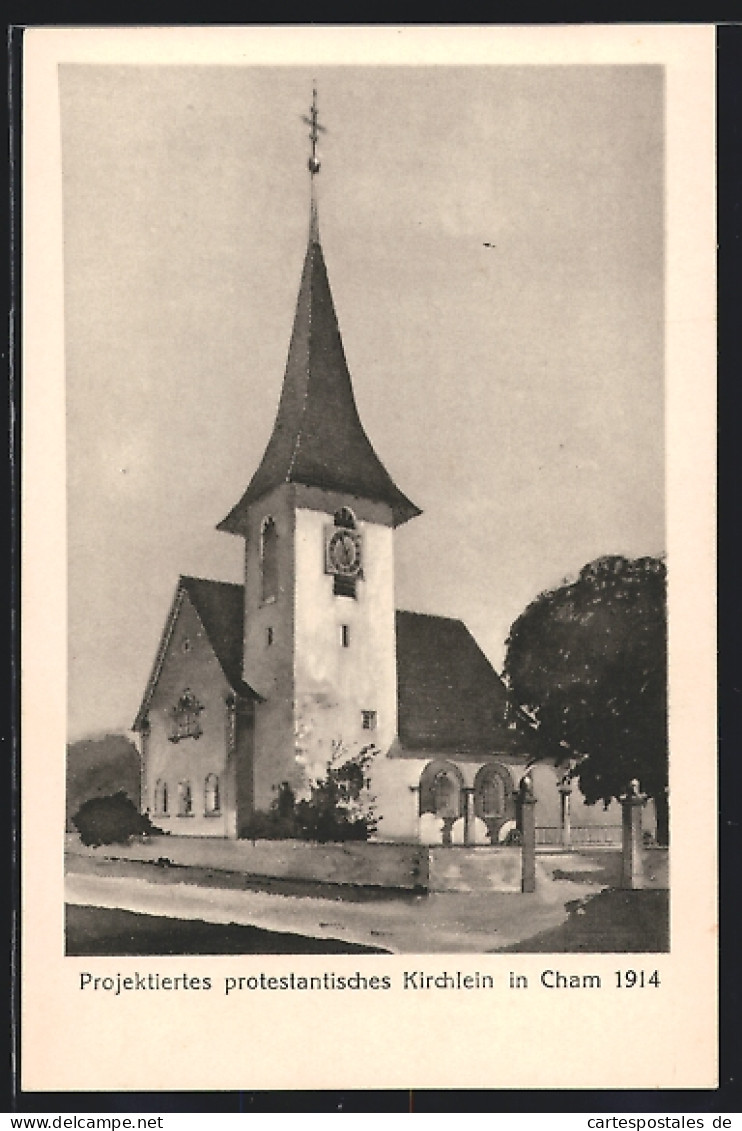 AK Cham, Projektiertes Protestantisches Kirchlein 1914  - Cham