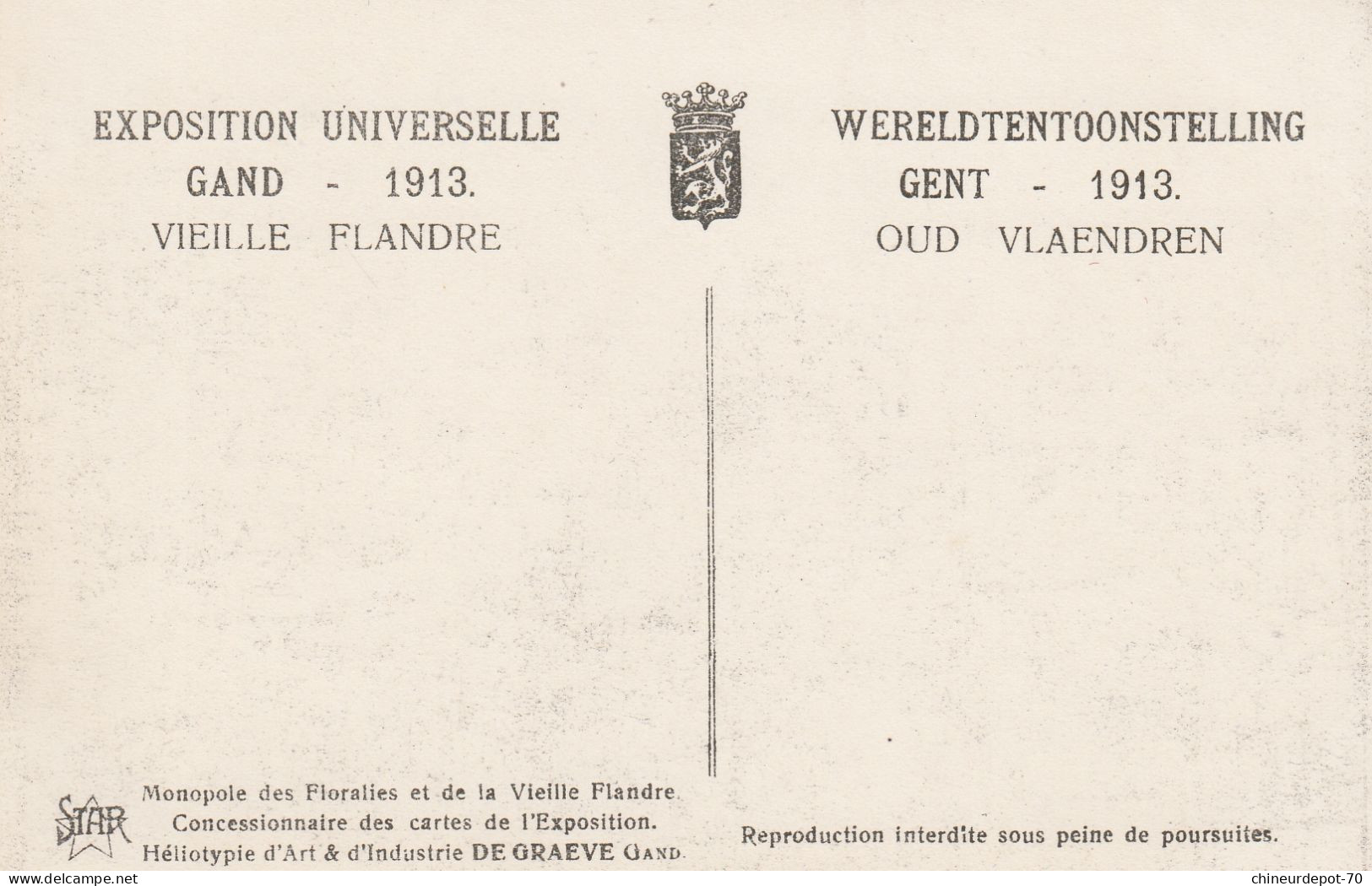 GAND  EXPOSITION 1913  VIEILLE FLANDRE  LE MARCHE - Gent