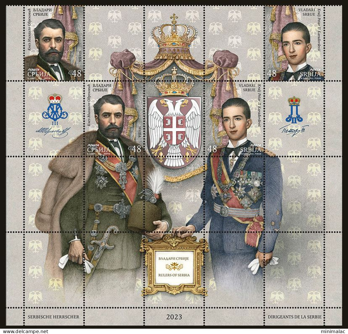 Serba 2023, Rulers Of Serbia, Two Series + All Vignette, MNH - Serbien