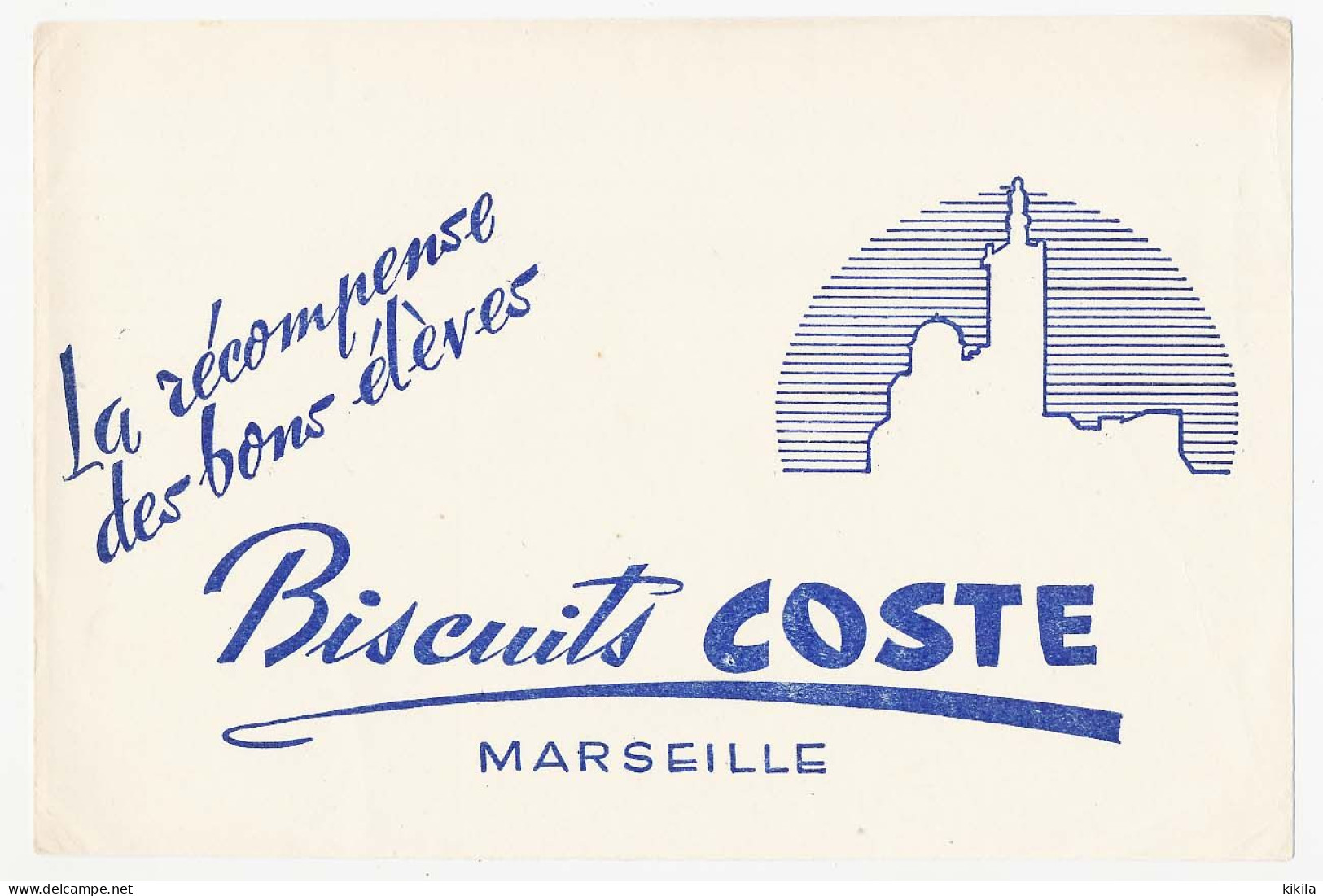 Buvard  20.9 X 13.9 Biscuits COSTE Marseille  Bleu - Cake & Candy