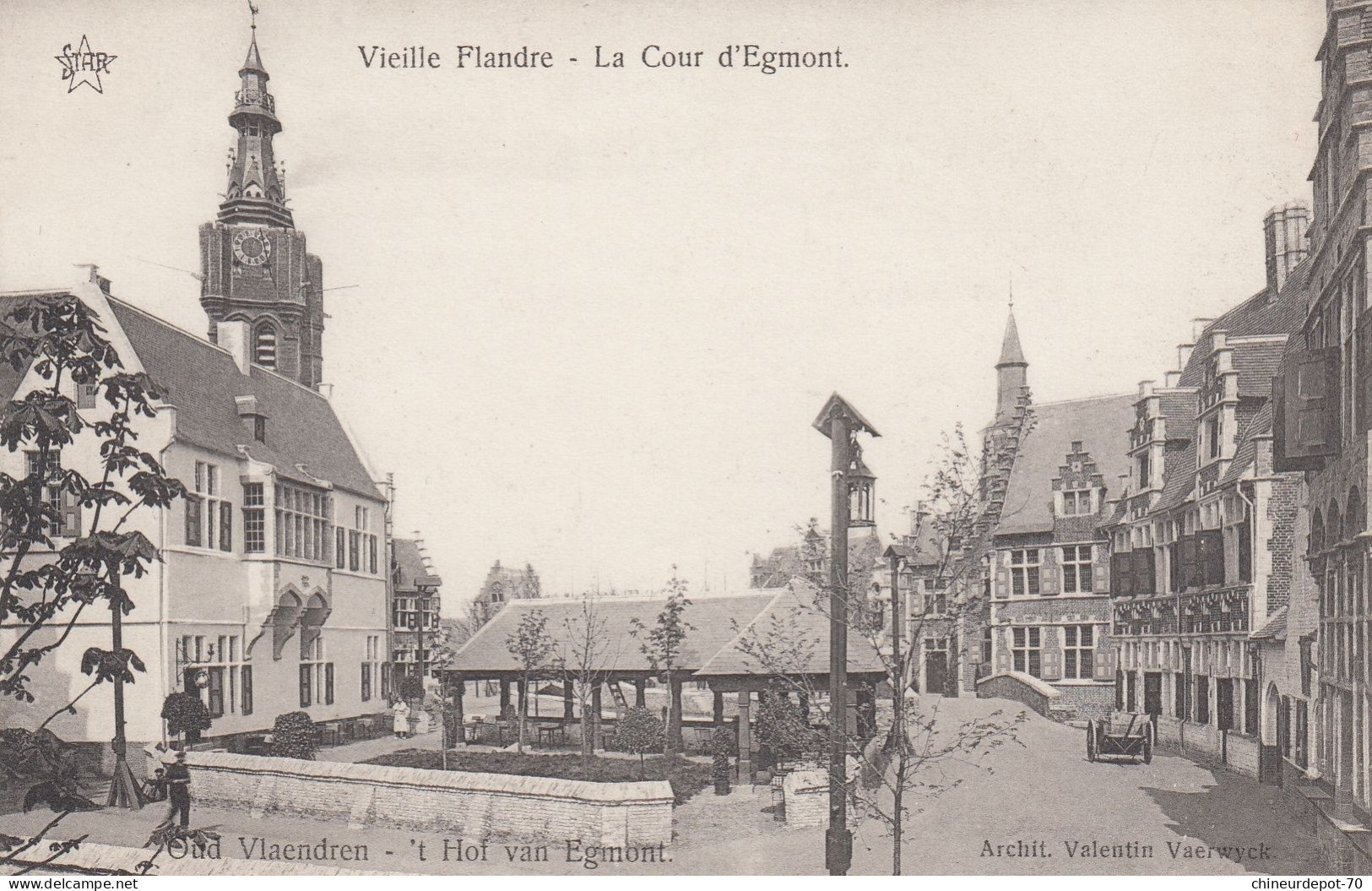 GAND  EXPOSITION 1913  VIEILLE FLANDRE  LA COUR D EGMONT - Gent