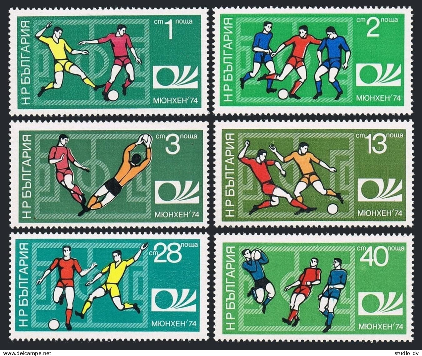 Bulgaria 2165-2170, MNH. Mi 2326-2331. Soccer Championship, Munich-1974, Germany - Ongebruikt