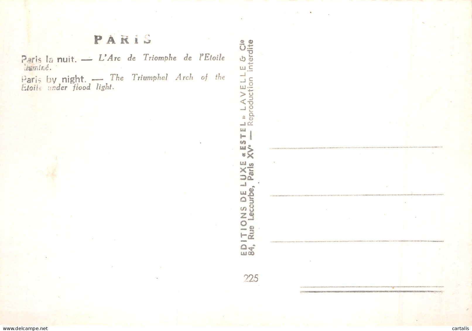 75-PARIS ARC DE TRIOMPHE LA NUIT-N°4258-D/0173 - Arc De Triomphe