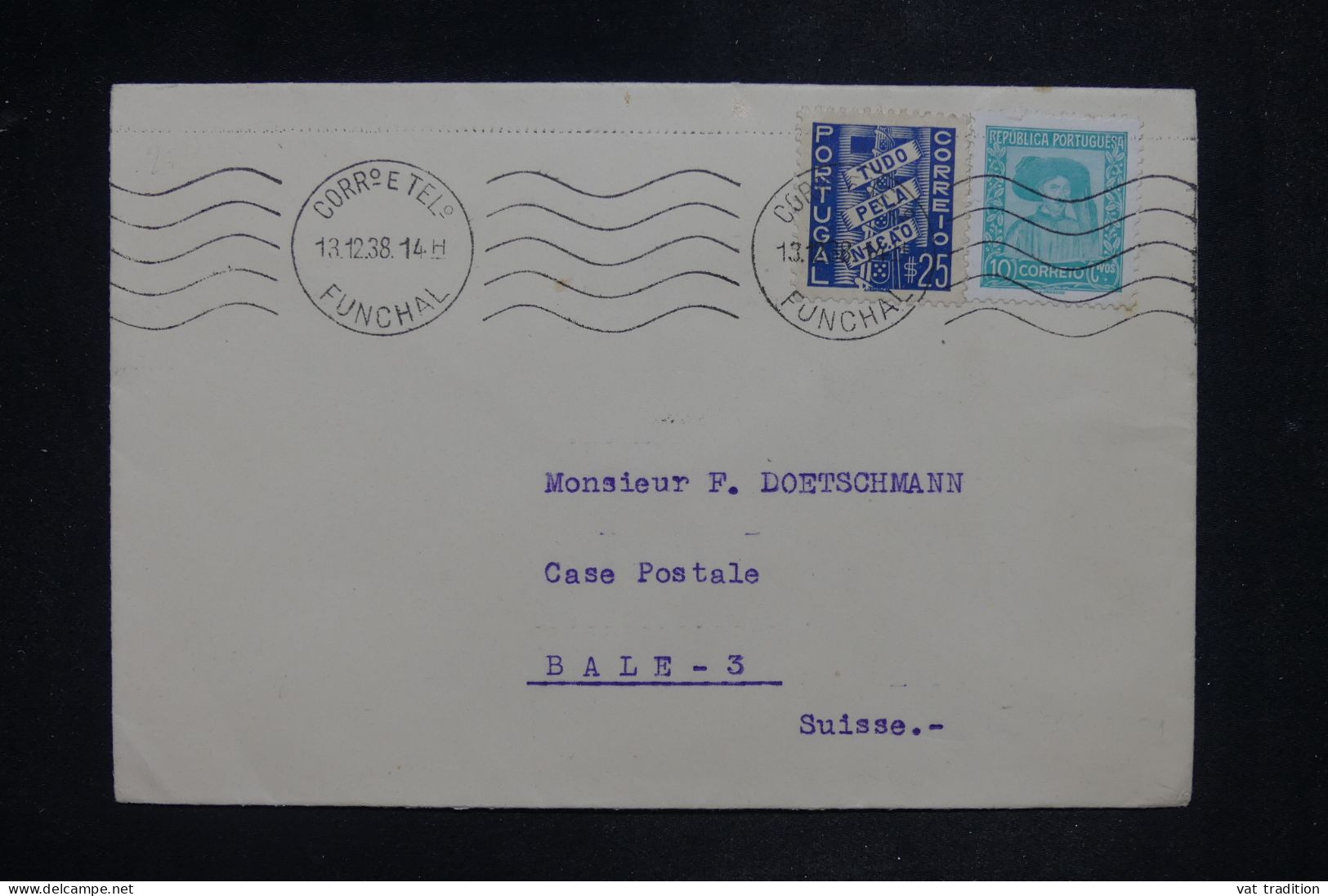 PORTUGAL - Lettre > La Suisse - 1938 - A 2873 - Marcofilie