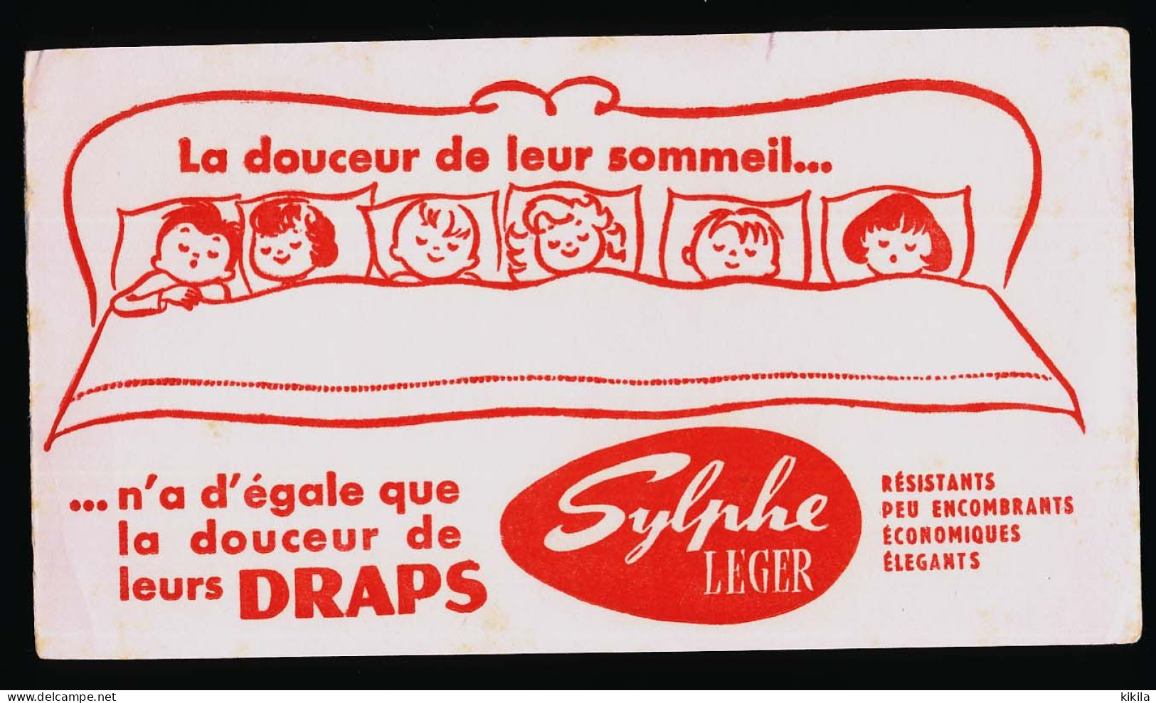 Buvard 22 X 12 Douceur Du Sommeil Dans Les Draps SYLPHE Léger  Enfant Lit  Papier Rose - Vestiario & Tessile