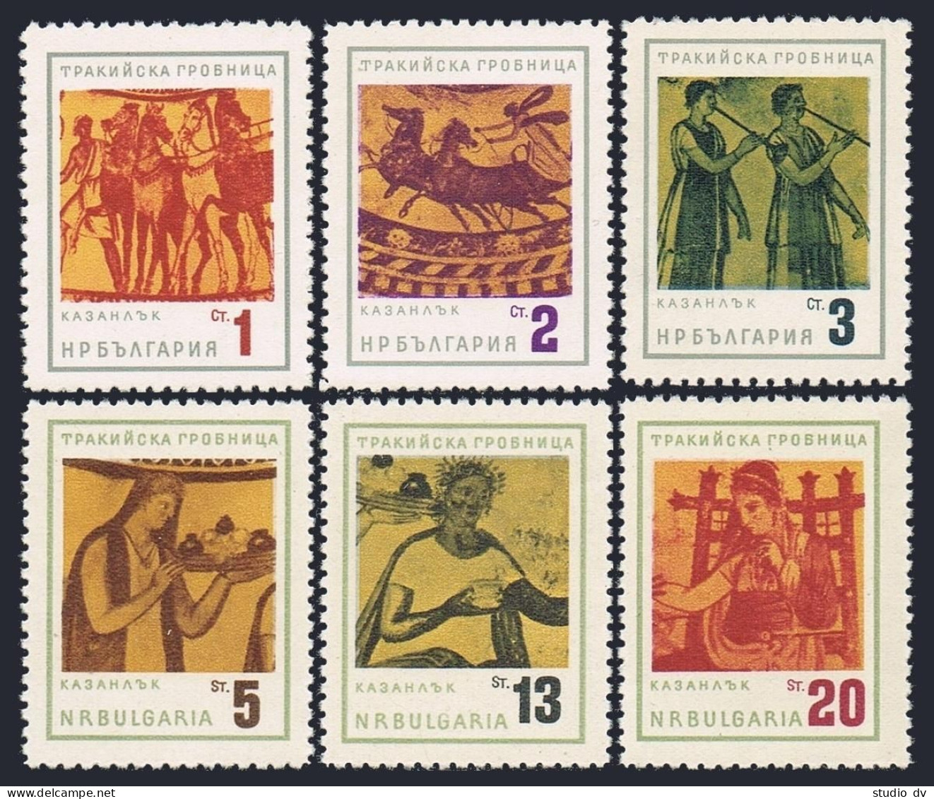 Bulgaria 1300-1305, MNH. Mi 1415-1420. Design From Thracian Tomb At Kazanlik. - Unused Stamps