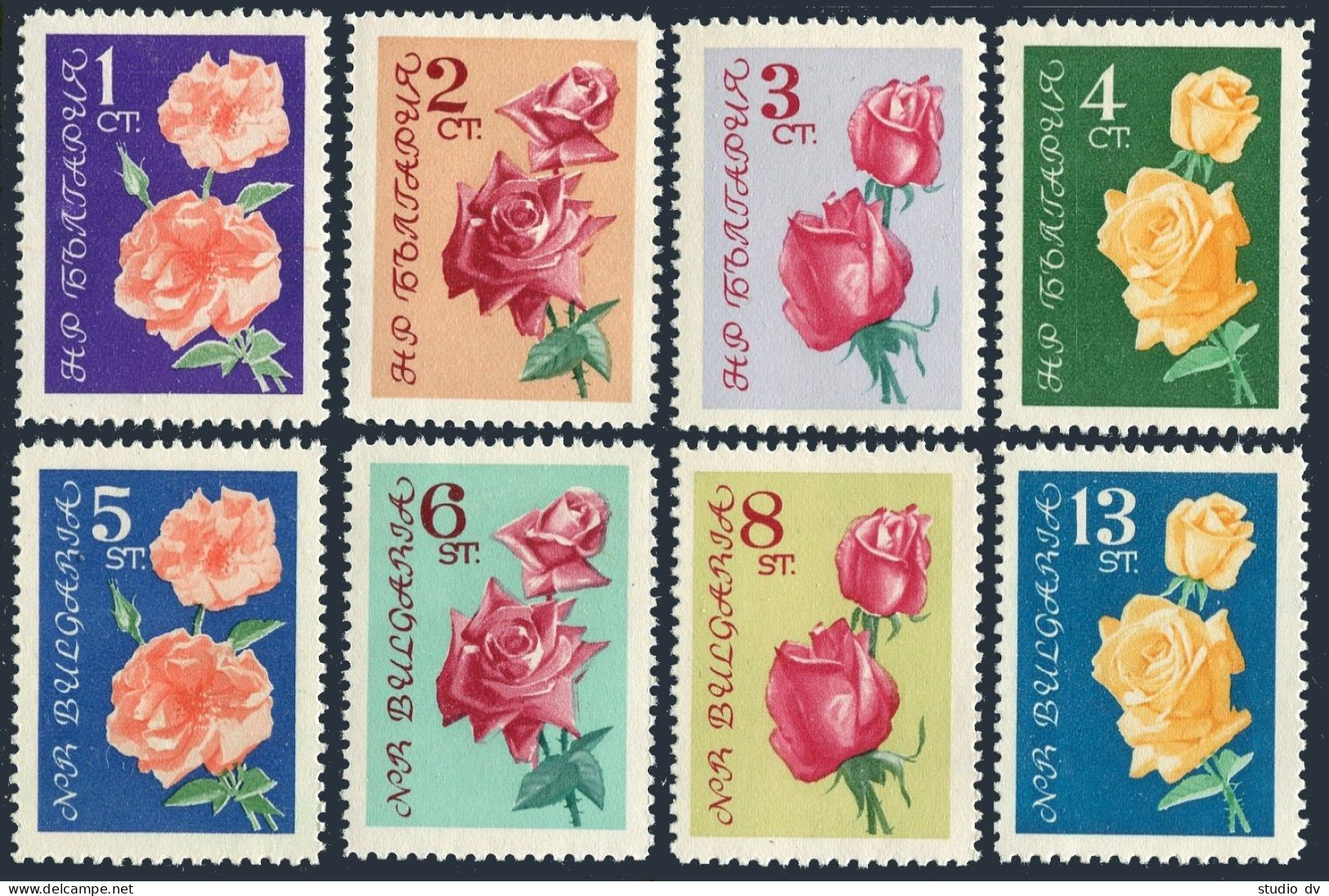 Bulgaria 1210-1217, MNH. Michel 1300-1307. Roses 1962. - Nuovi