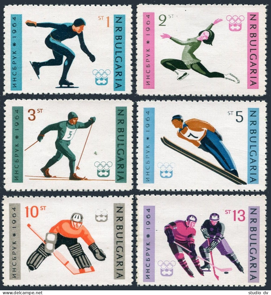 Bulgaria 1311-1317, MNH. Mi 1426-1431, Bl.12. Olympics Innsbruck-1964. Hockey.  - Nuovi