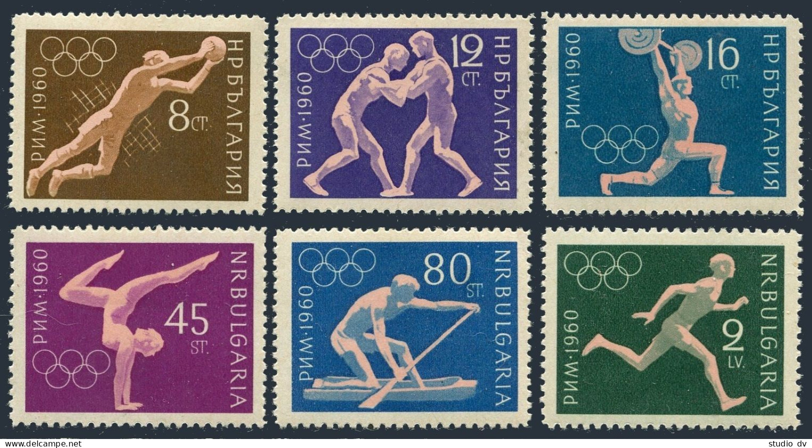 Bulgaria 1113-1118 Perf, Imperf, MNH. Mi 1172-1183, Olympics Rome-1960. Soccer, - Nuovi