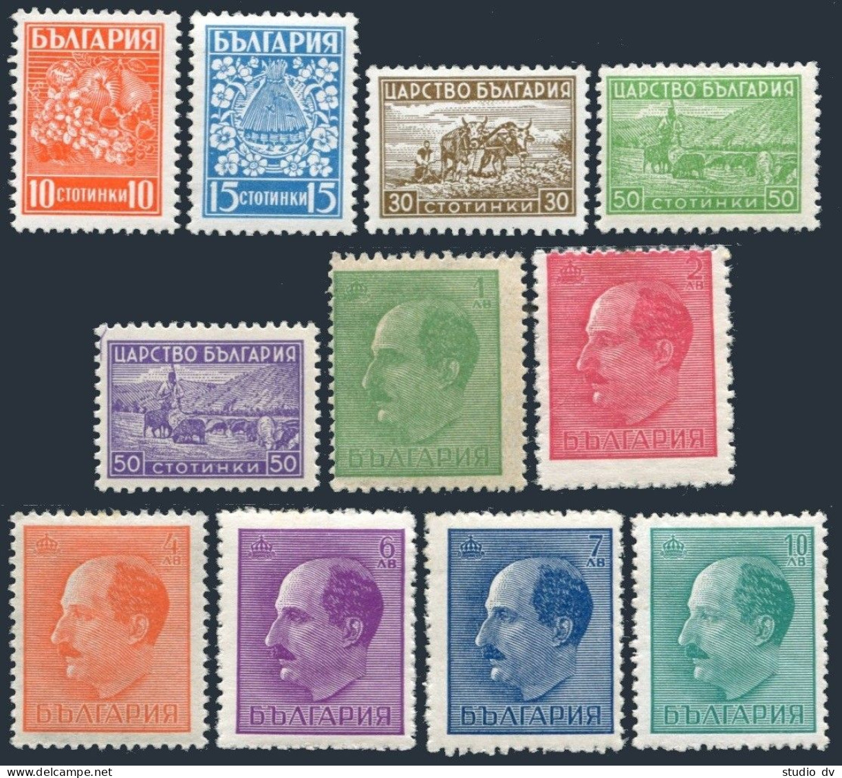 Bulgaria 364-373,373A, MNH. Mi 395-400,407-411. Definitive 1940-1944. Tsar Boris - Neufs
