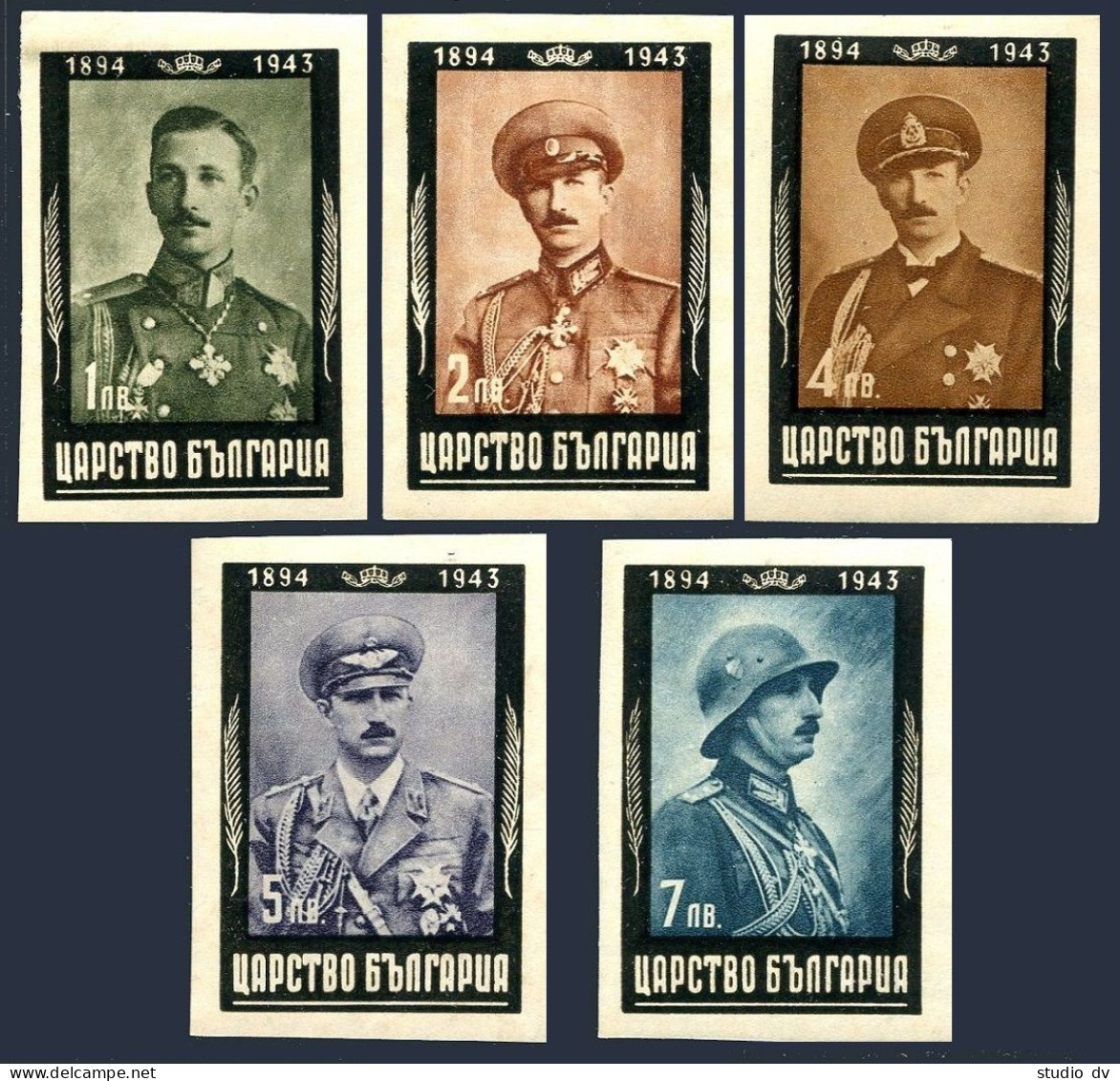 Bulgaria 434-438 Perf & Imperf,MNH.Mi 462 A,B. In Memory Of Tsar Boris III,1944. - Nuevos