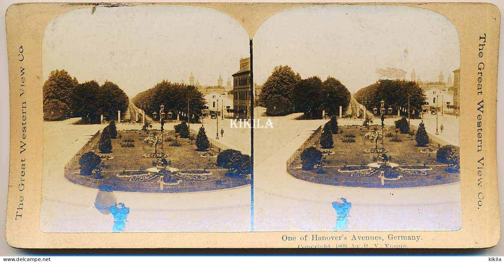 Photo Stéréoscopique (19) 7,5 X 8,2 Cm Carton Fort 17,7 X 8,8 Cm One Of Hanover's Avenue, Germany - Allemagne Hanovre * - Photos Stéréoscopiques