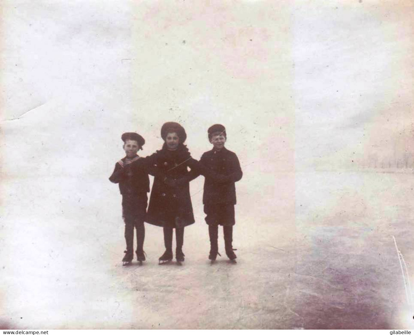 Photo Originale - Suisse - THALGUT - GERZENSEE - 1904 - Pas De Danse Des Enfants Sur Le Lac Gelé - Places