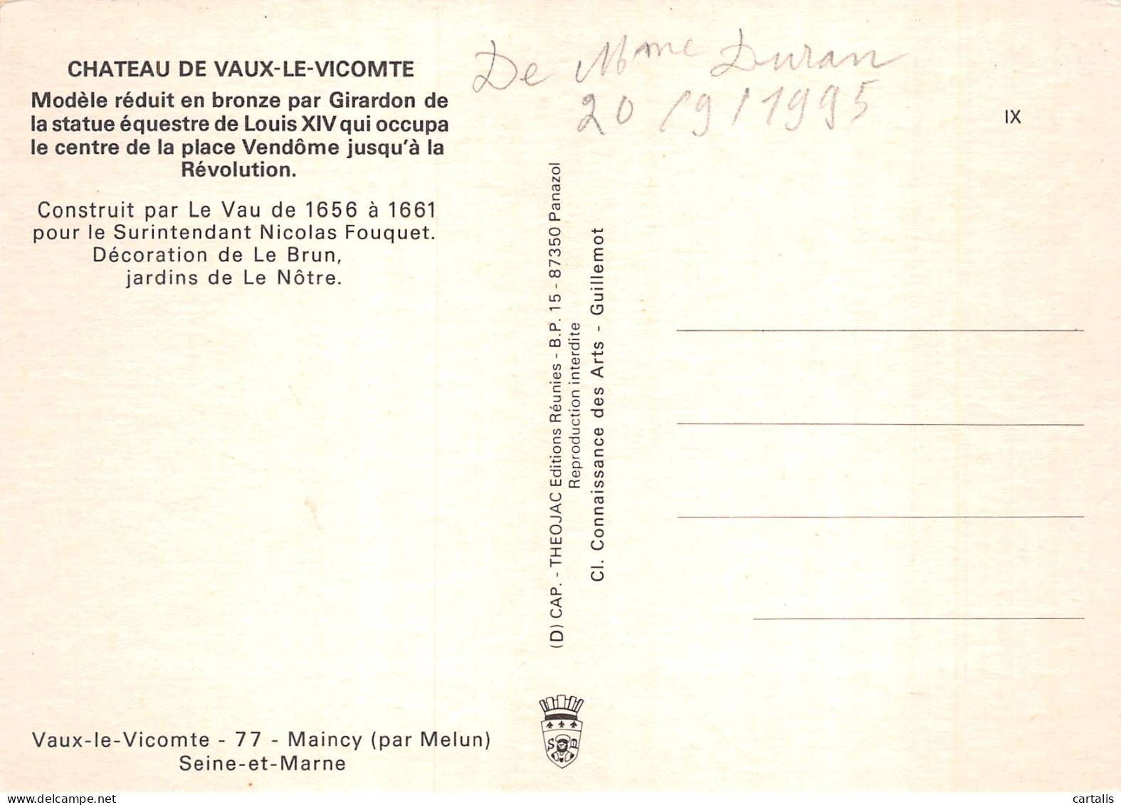 77-VAUX LE VICOMTE LE CHATEAU-N°4259-A/0175 - Vaux Le Vicomte