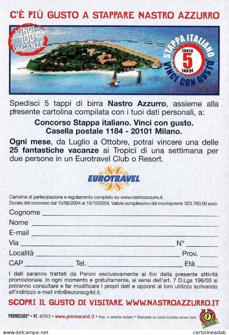 [MD9482] CPM - BIRRA NASTRO AZZURRO - PROMOCARD 4593 - PERFETTA - Non Viaggiata - Werbepostkarten