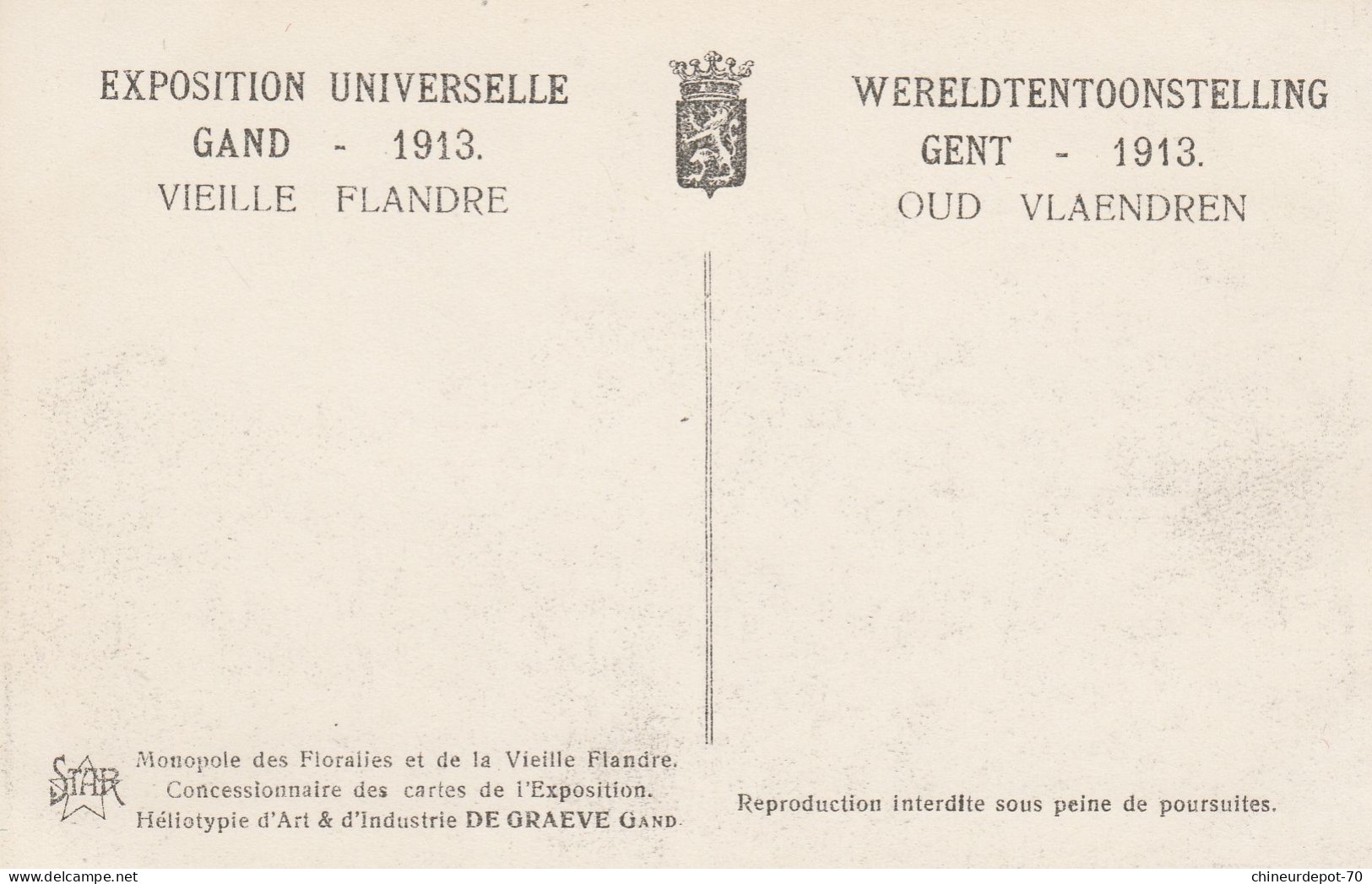 GAND  EXPOSITION 1913  VIEILLE FLANDRE  LE  PONT DE PALFYN - Gent