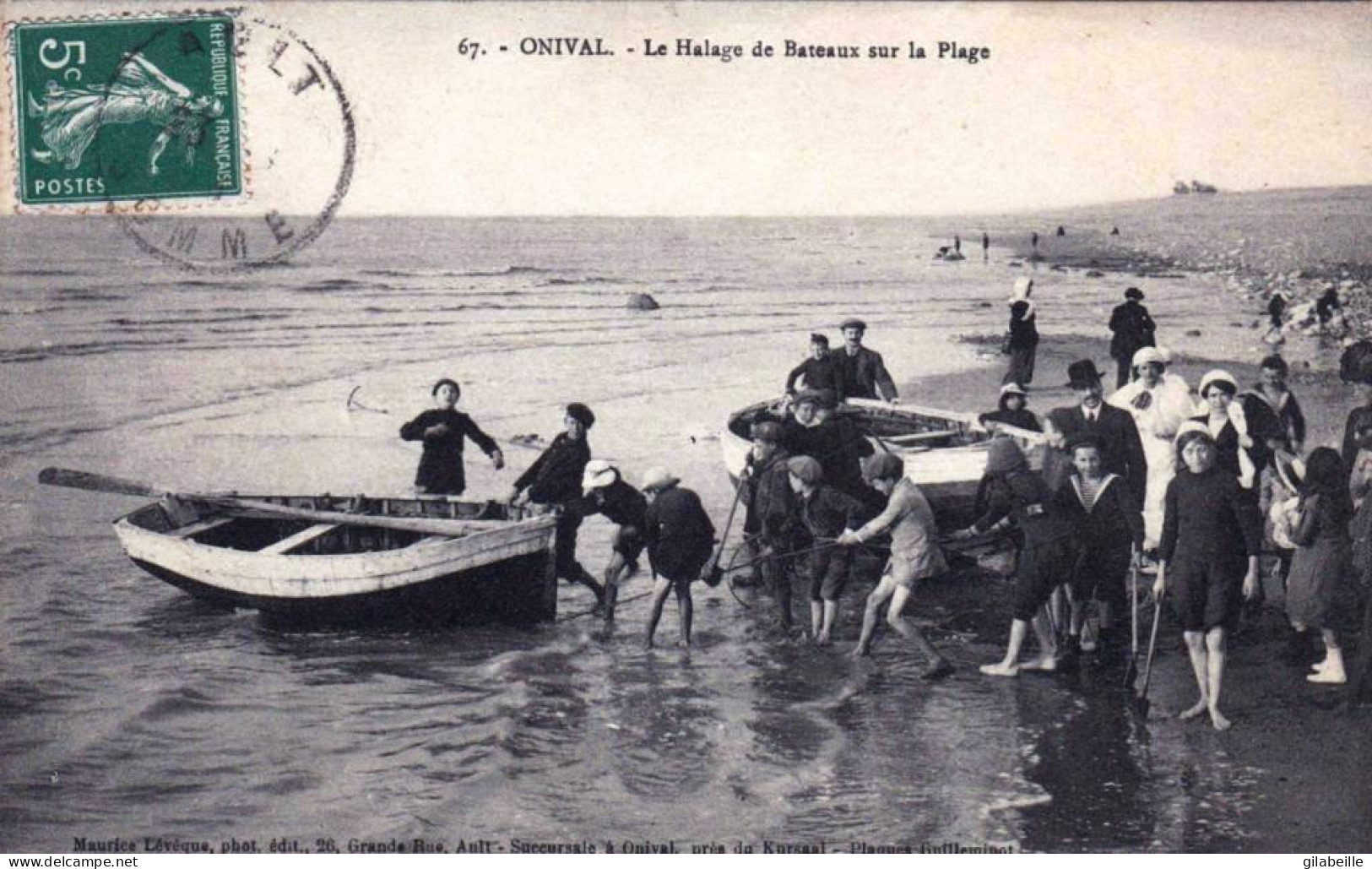 80 - Somme -  ONIVAL (Ault ) - Le Halage De Bateaux Sur La Plage - Onival