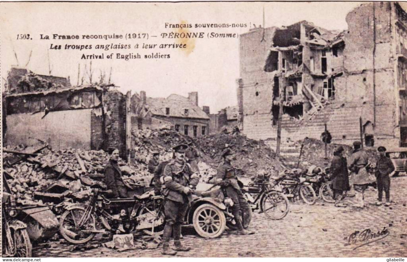 80 - Somme - PERONNE - Les Troupes Anglaises A Leur Arrivée - Guerre 1914 - Peronne