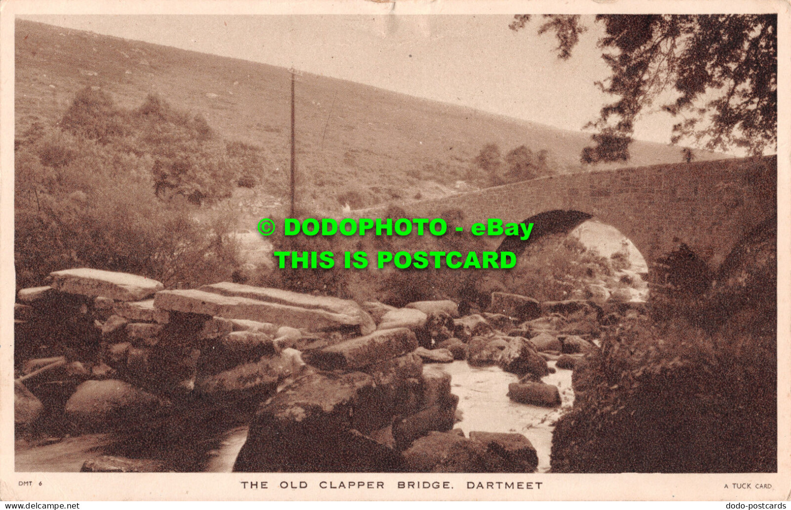 R484994 The Old Clapper Bridge. Dartmeet. Tuck. 1958 - Welt