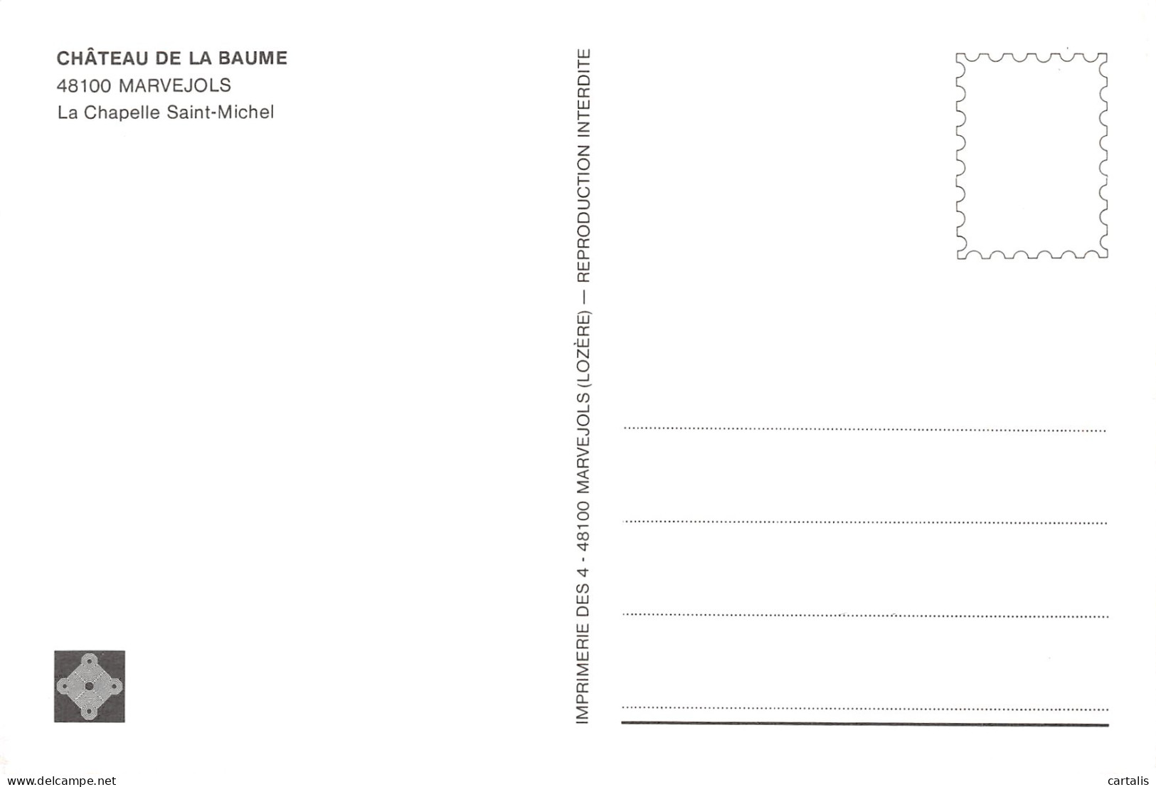 48-MARVEJOLS LE CHATEAU DE LA BAUME-N°4260-B/0199 - Marvejols