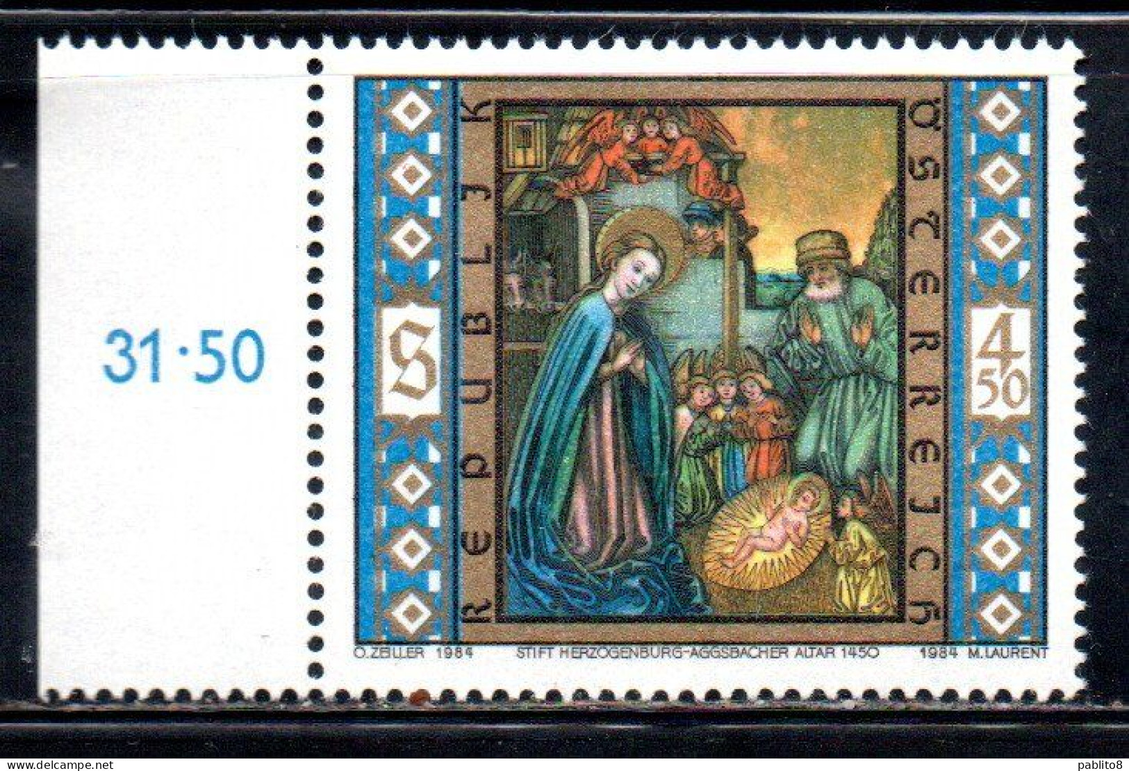 AUSTRIA ÖSTERREICH 1984 CHRISTMAS NATALE NOEL WEIHNACHTEN NAVIDAD 4.50s MNH - Unused Stamps