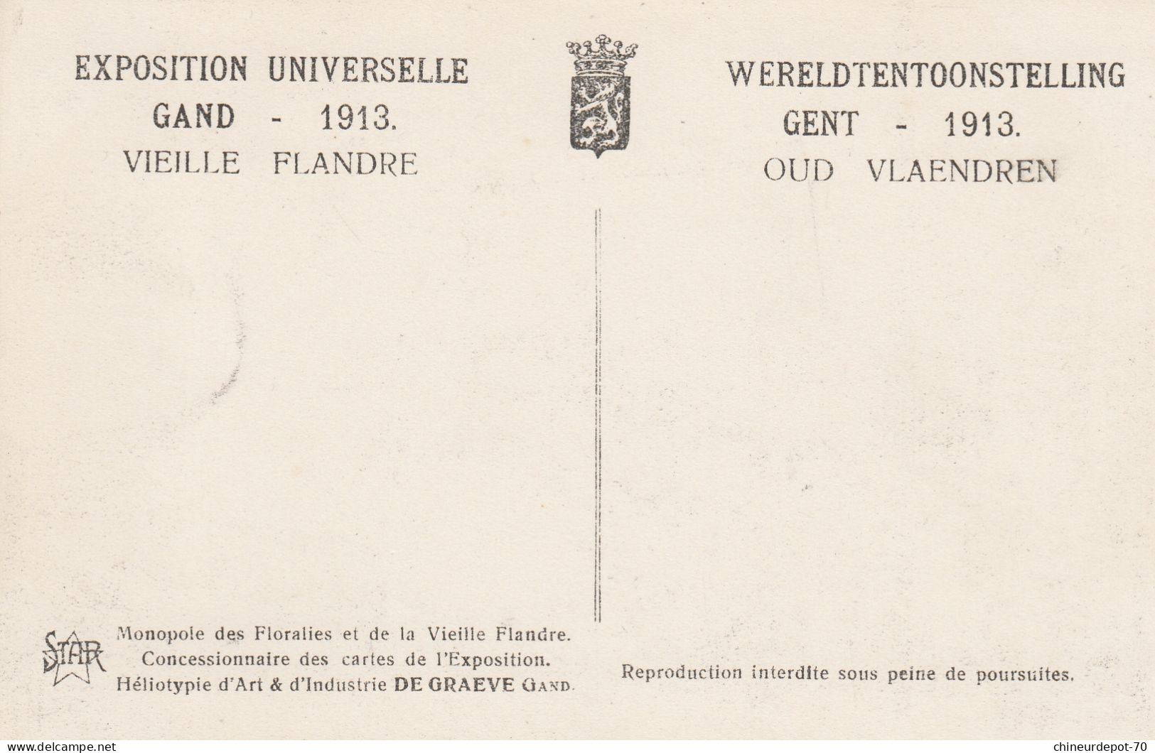 GAND  EXPOSITION 1913  VIEILLE FLANDRE  LES QUAIS - Gent