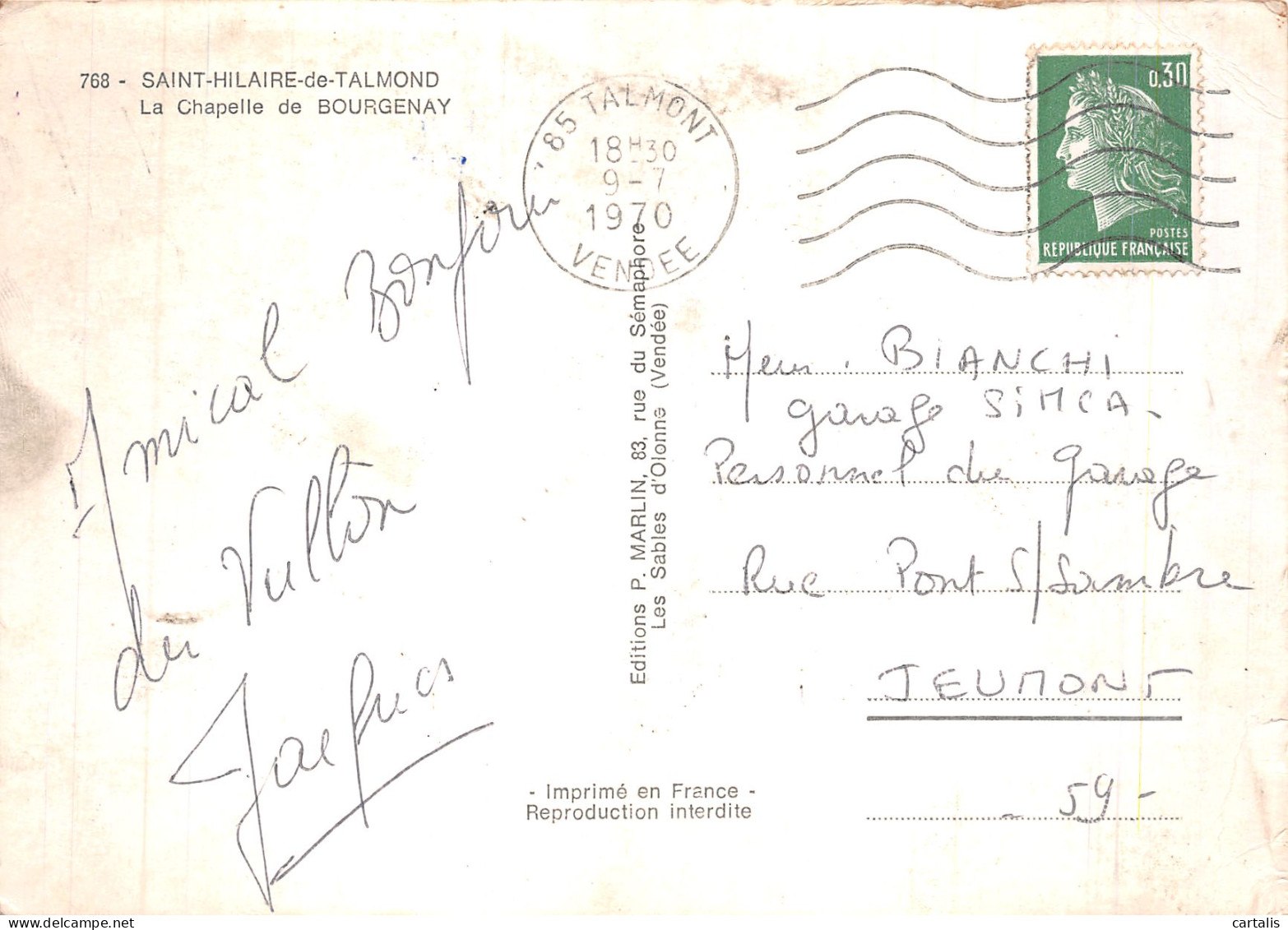 85-SAINT HILAIRE DE TALMOND BOURGENAY-N° 4381-C/0005 - Other & Unclassified