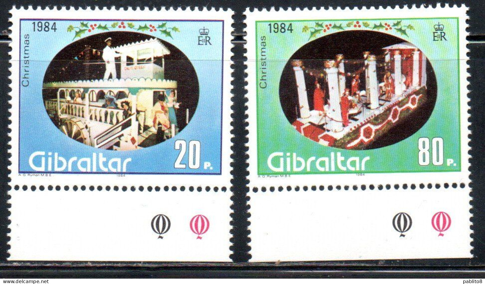 GIBRALTAR GIBILTERRA 1984 CHRISTMAS NATALE NOEL WEIHNACHTEN NAVIDAD COMPLETE SET SERIE COMPLETA MNH - Gibraltar