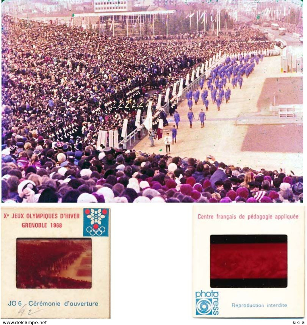 Diapositive Diapo N°4  Les Jeux Olympiques D'Hiver GRENOBLE 1968 JO6 Cérémonie D'ouverture Olympic Games JO 68 - Diapositives (slides)