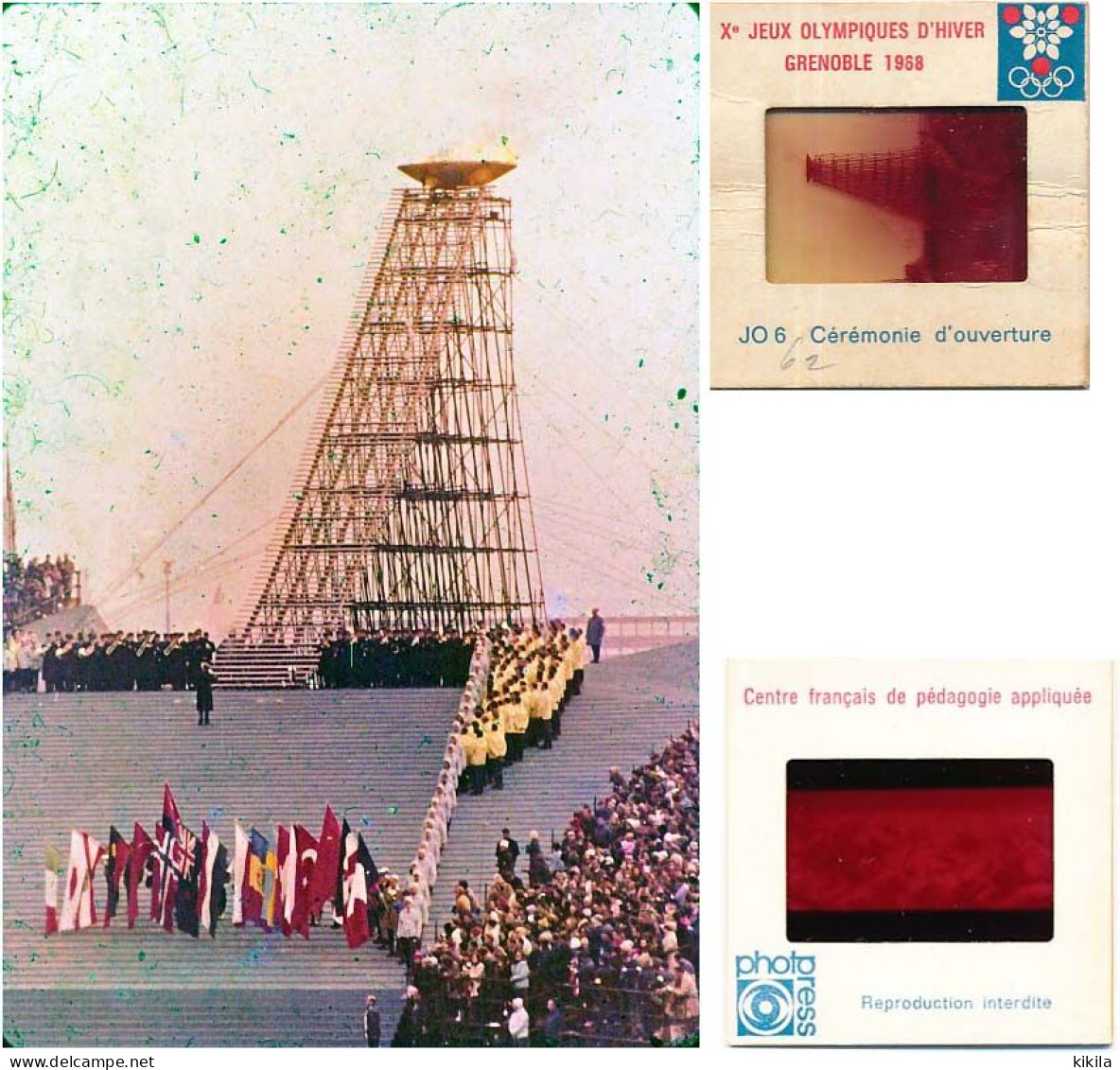 Diapositive Diapo N°6  Les Jeux Olympiques D'Hiver GRENOBLE 1968 JO6 Cérémonie D'ouverture Olympic Games JO 68 - Diapositives (slides)