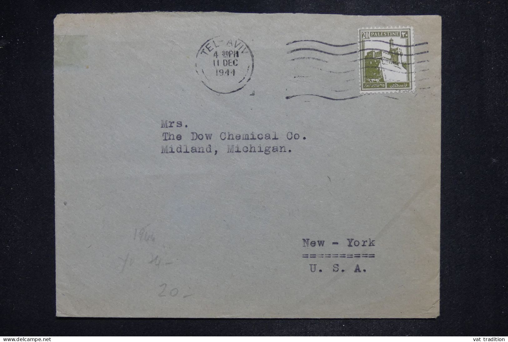 PALESTINE - Lettre > USA - 1942 (ou 44) - A 2879 - Palästina