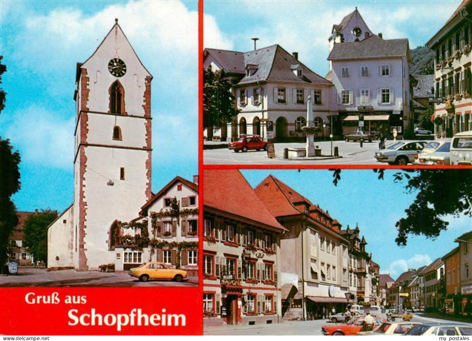 73928314 Schopfheim Kirche Marktplatz Ortspartie - Schopfheim