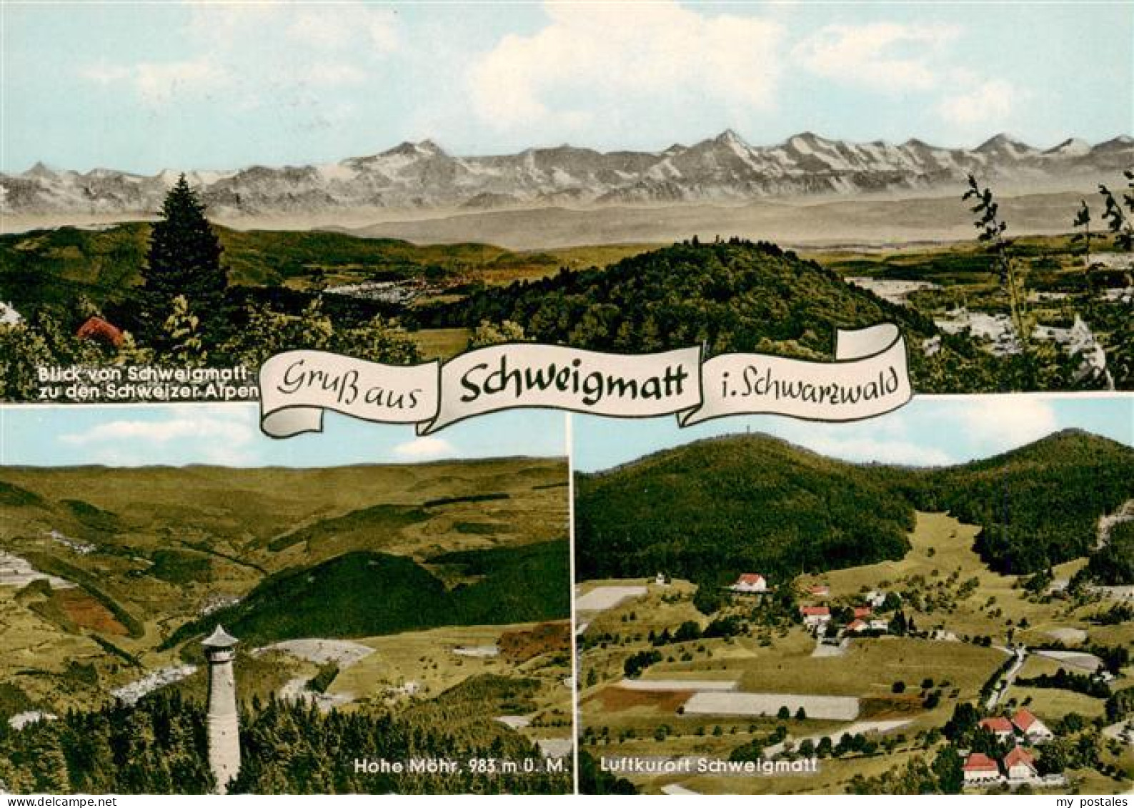 73928310 Schweigmatt_Schopfheim Panorama Mit Schweizer Alpen Aussichtsturm Hohe  - Schopfheim