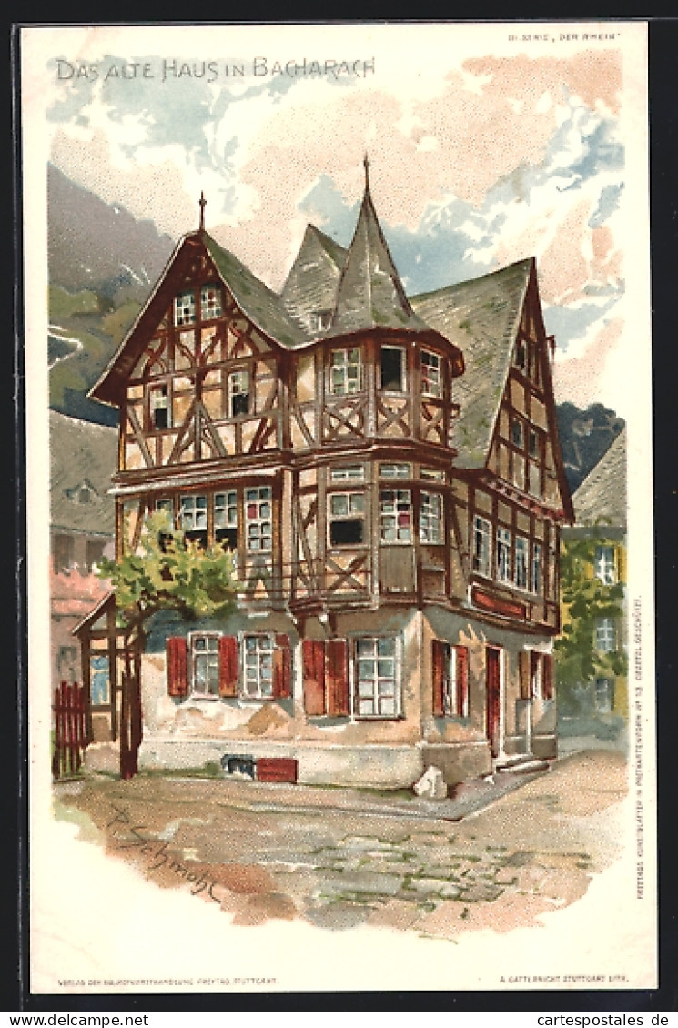 Künstler-AK P. Schmohl: Bacharach, Altes Haus  - Schmohl, P.