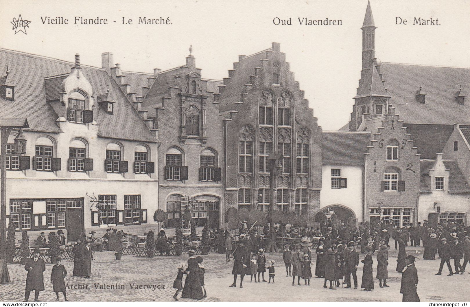 GAND  EXPOSITION 1913  VIEILLE FLANDRE  LE MARCHE - Gent