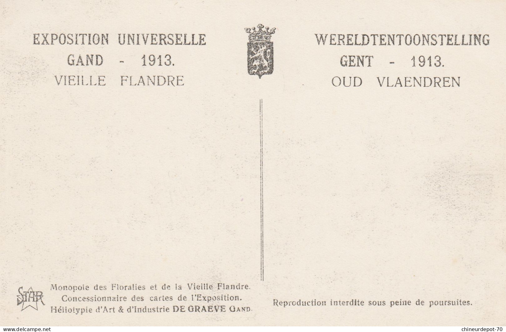 GAND  EXPOSITION 1913  VIEILLE FLANDRE  LE MARCHE - Gent