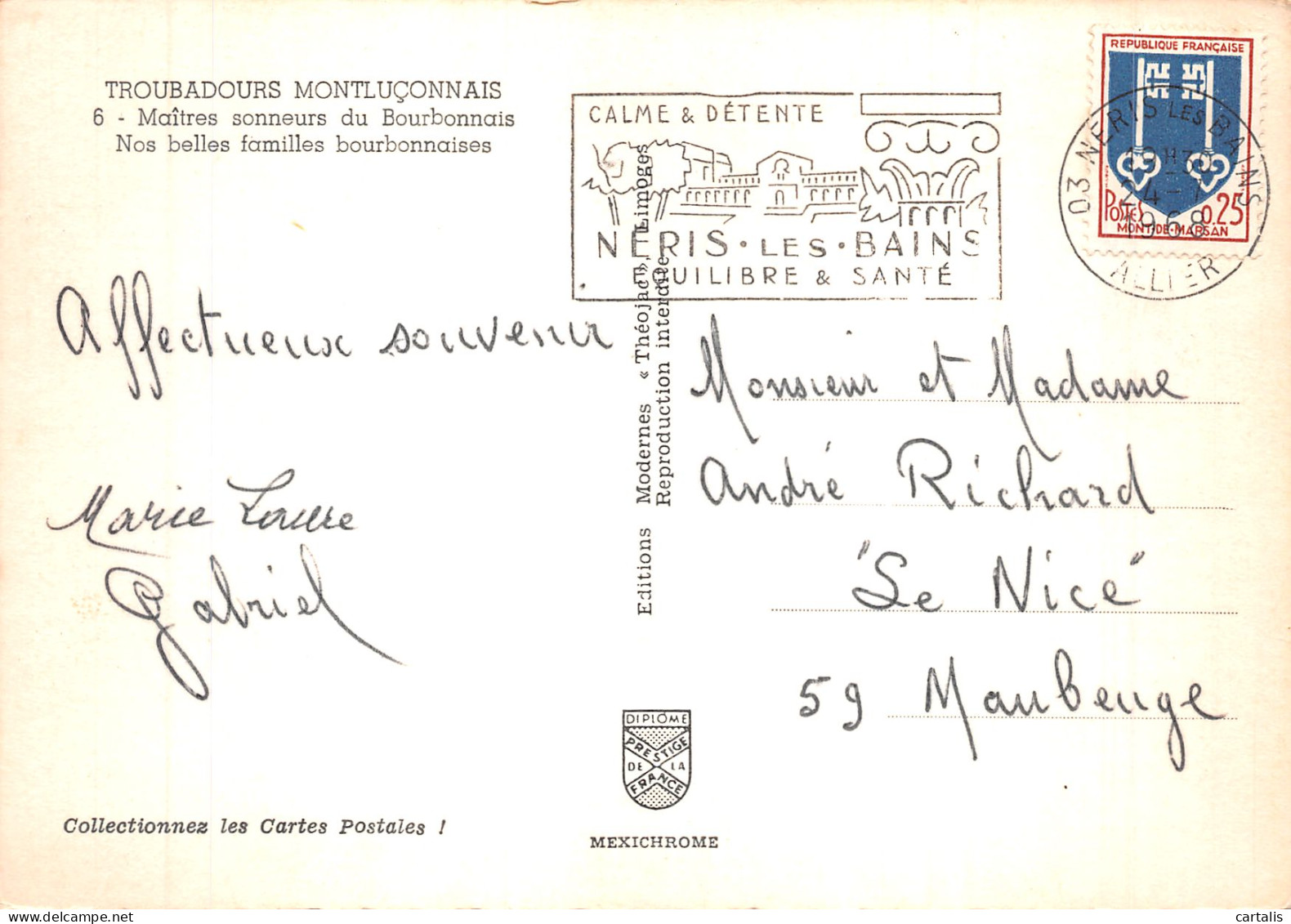 03-MONTLUCON FOLKLORE TROUBADOURS-N° 4382-D/0157 - Montlucon