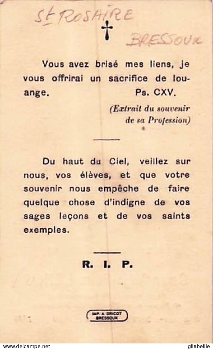 Faire Part - Soeur Ange Felix Lehur - Superieure De La Communauté Du St Rosaire - Septembre 1908 - Obituary Notices