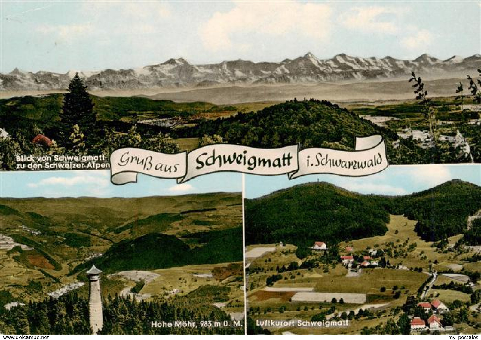 73928270 Schweigmatt_Schopfheim Panorama Mit Schweizer Alpen Hohe Moehr Fliegera - Schopfheim