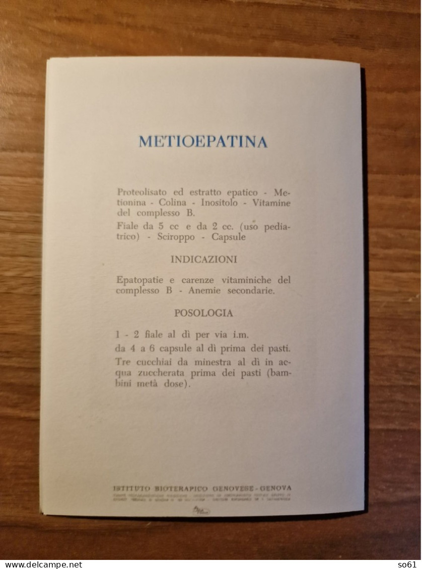 19290 Eb.   IBG Istituto Bioterapico Genovese Genova Metioepatina Arte Ludovico Brea Pubblicità - Werbung