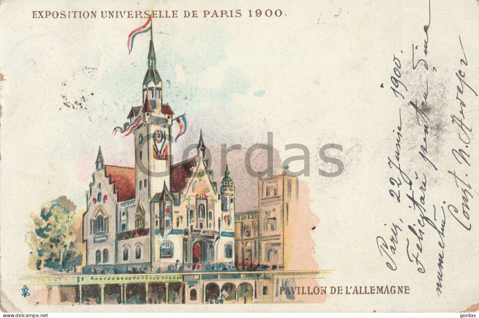 France - Paris - Exposition Universelle 1900 - Pavillon De L'Allemagne - Litho - Tentoonstellingen