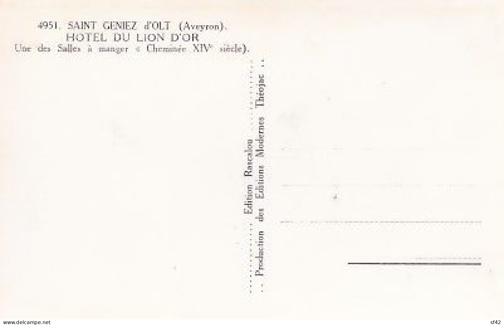 SAINT GENIEZ D OLT          HOTEL DU LION D OR             UNE DES SALLES A MANGER - Otros & Sin Clasificación