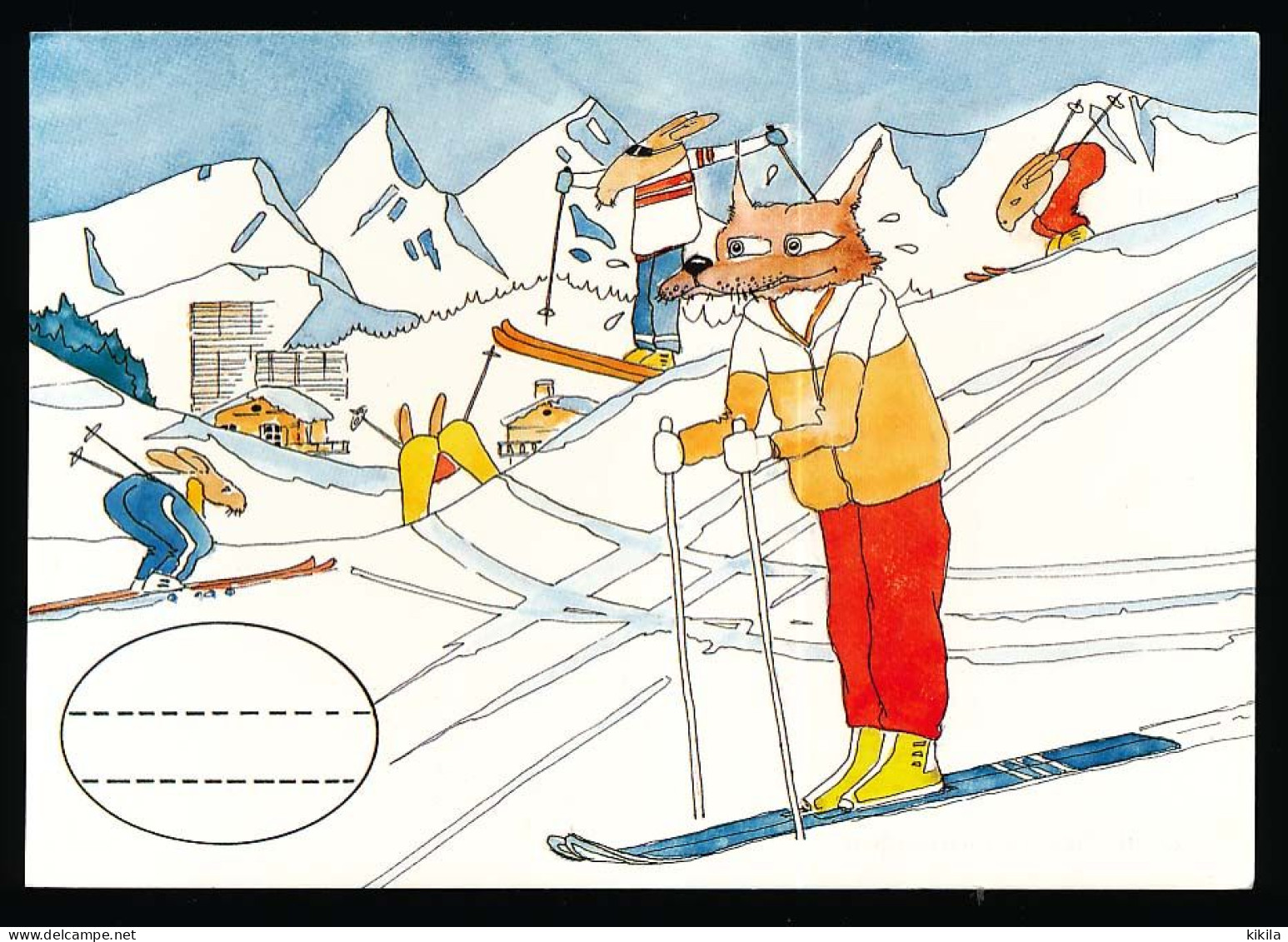 CPSM / CPM 10.5 X 15  Imaginez Votre Gag - Worstellen Ihren Scherz Collection Humoristique Chien Lapin Ski - Zeitgenössisch (ab 1950)