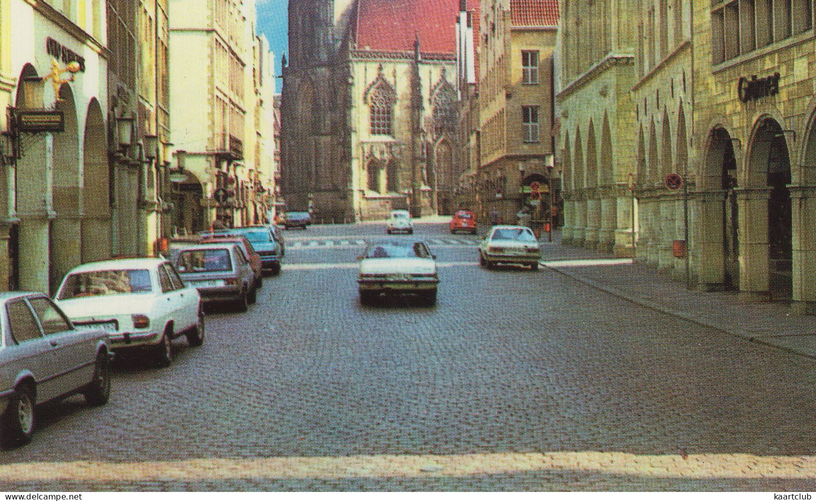 Münster : PEUGEOT 504, OPEL REKORD-D SPRINT COUPÉ & REKORD-E, VW GOLF, 1200 KÄFER/COX - Lambertikirche - (Deutschland) - Turismo