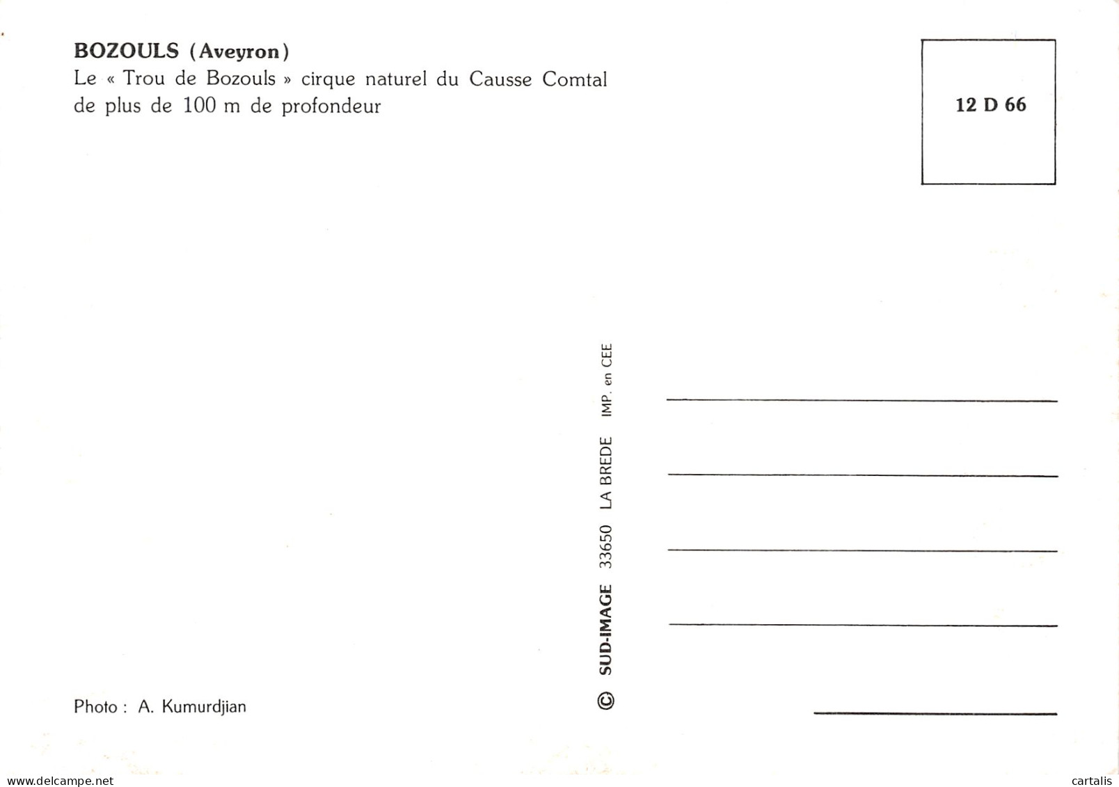 12-BOZOULS-N° 4387-D/0347 - Bozouls