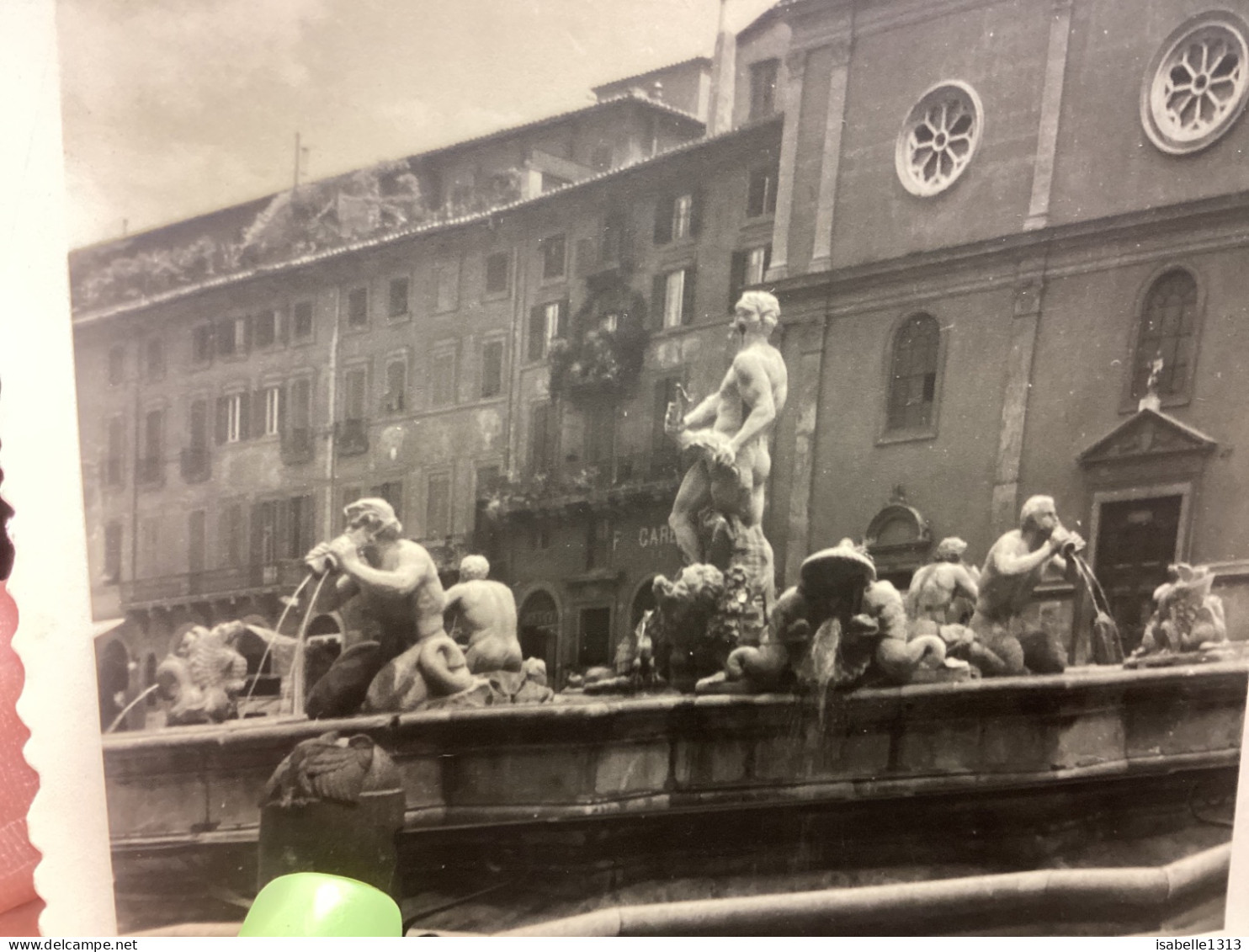 Photo Snapshot 1930 40 ITALIE ROME Place Navonna Monument Statut - Lugares