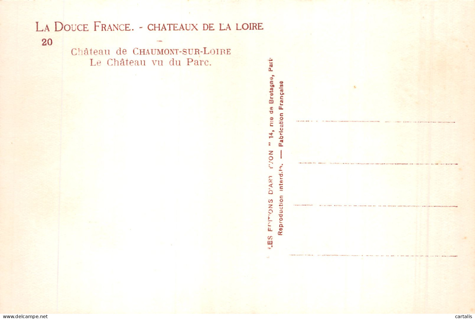 41-CHATEAU DE CHAUMONT SUR LOIRE-N° 4388-E/0173 - Sonstige & Ohne Zuordnung
